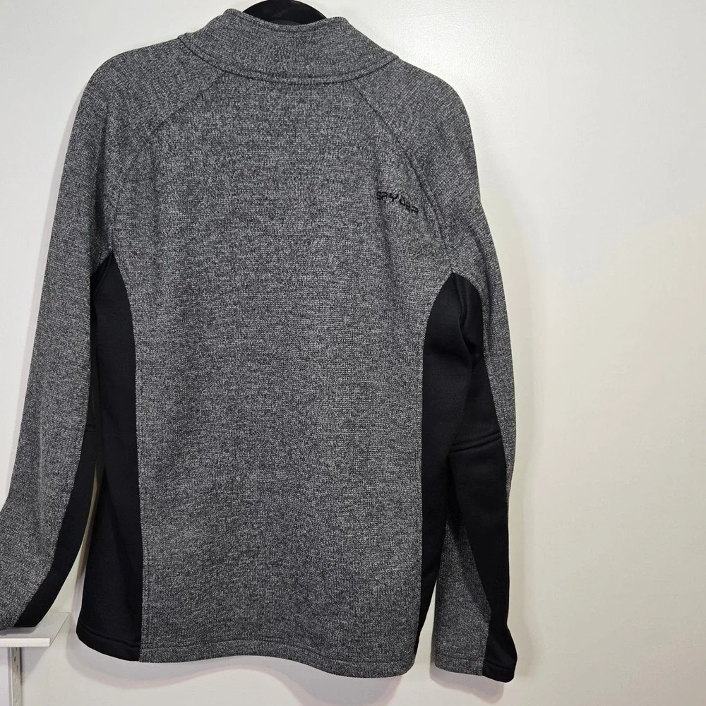 Spyder Men's Gray Black 1/4 Zip Pullover Fleece Jacket Size L
